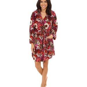 Vera Bradley Plush Fleece Robe - Rosewood, S/M